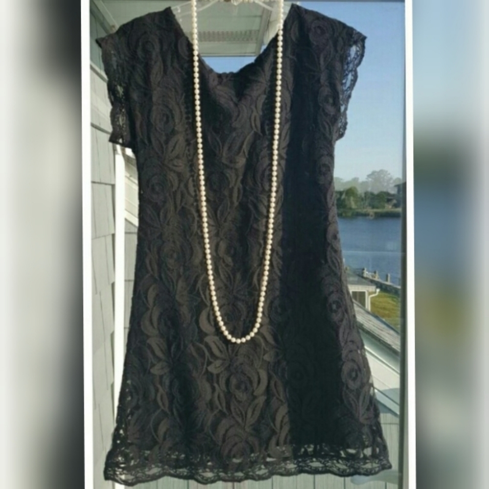 Fire los angeles mini black lace dress